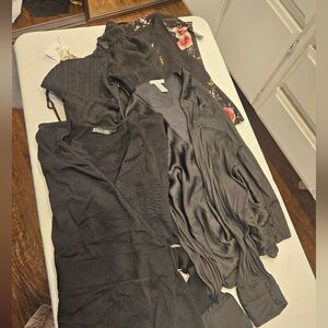 Nordstrom And NY & CO Black Textured Blouses. 4 Blouse Bundle. Elegant Blouses.